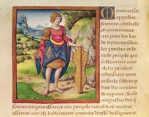 「Vie des Femmes Celebres」の17ミネルヴァさん、1505年頃